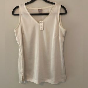 White V neck tank top